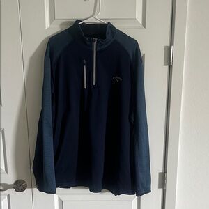 Callaway Navy and Slate Blue Half-Zip Pullover
